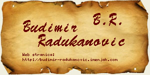 Budimir Radukanović vizit kartica